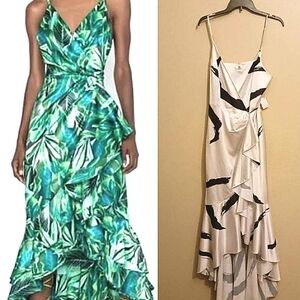 Luxxel Zebra Print Wrap Hi/Low Maxi Dress